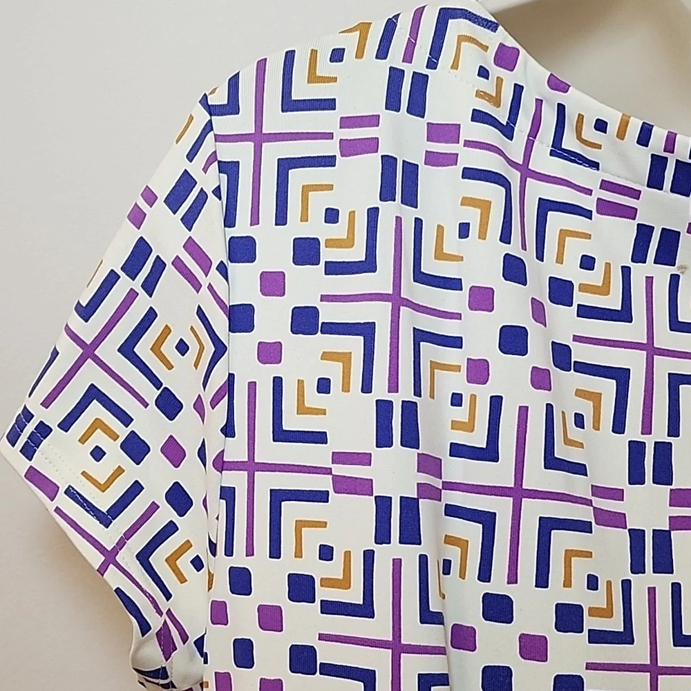 J McLaughlin Geometric Patterned Dress - Purple and White Size Large - Picture 12 of 16